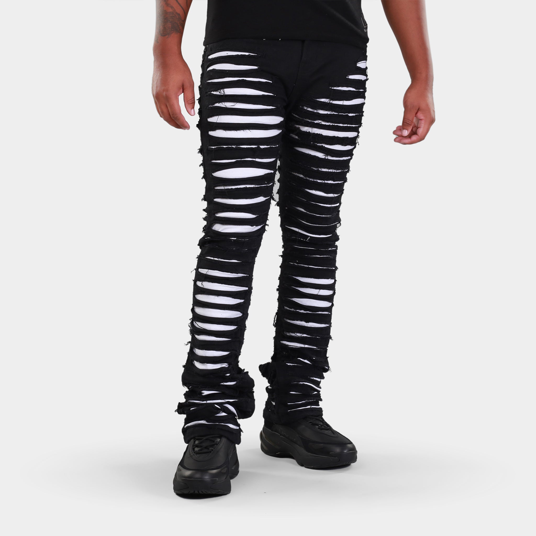 MDB Brand Men's Distressed Dual Color Stacked Jeans – Bouchards