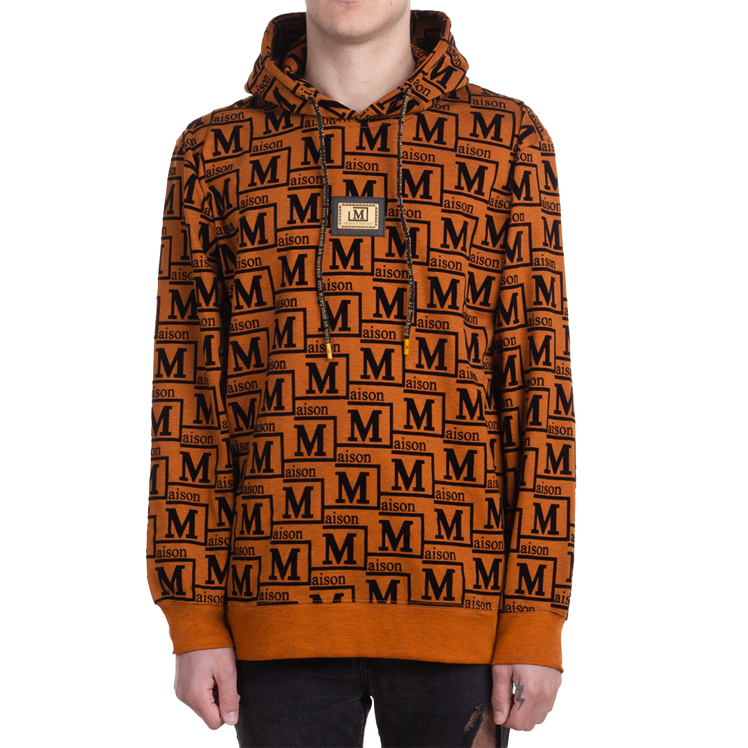 MDB Couture Men's Monogram Woven Hoodie Sweatshirt