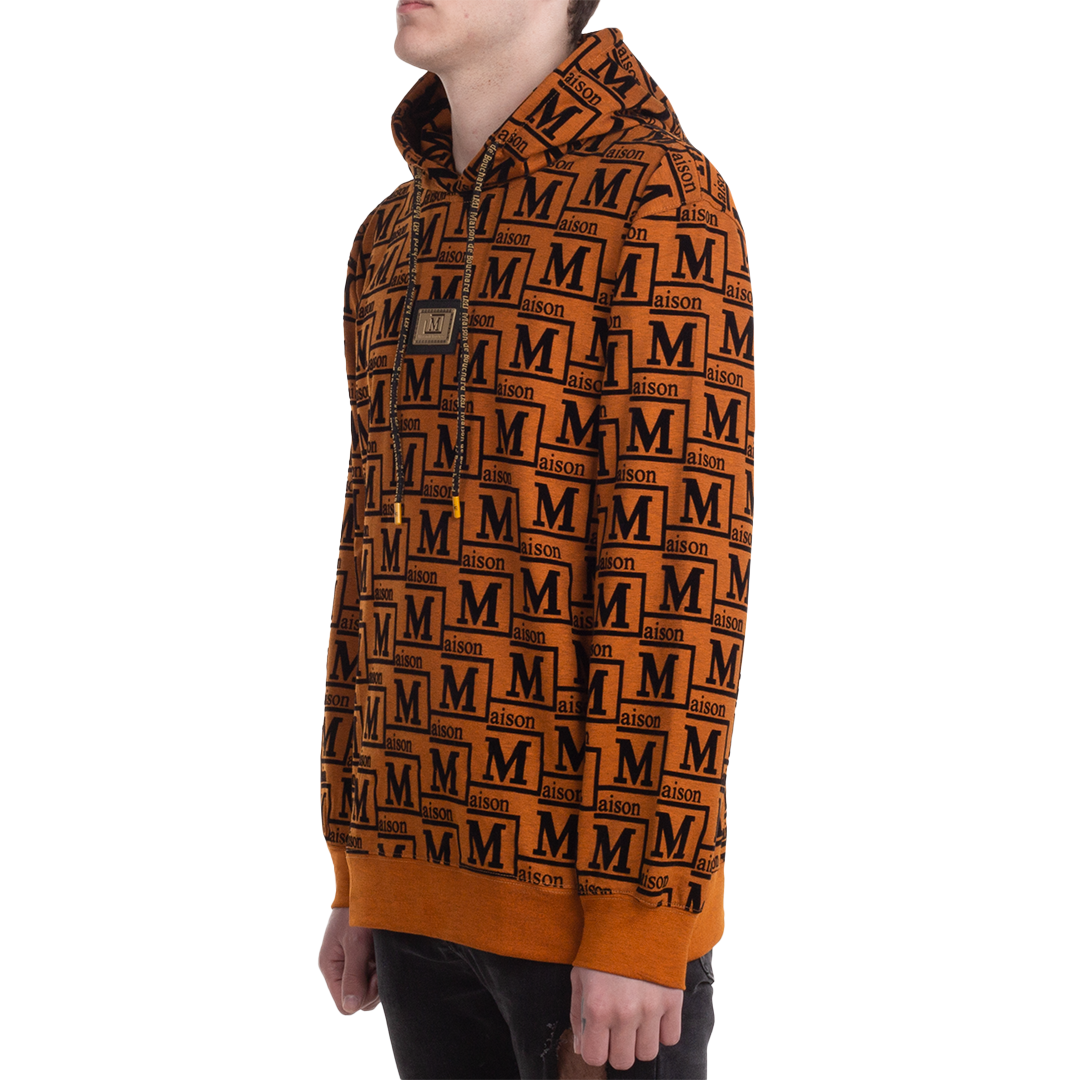 MDB Couture Men's Monogram Woven Hoodie Sweatshirt