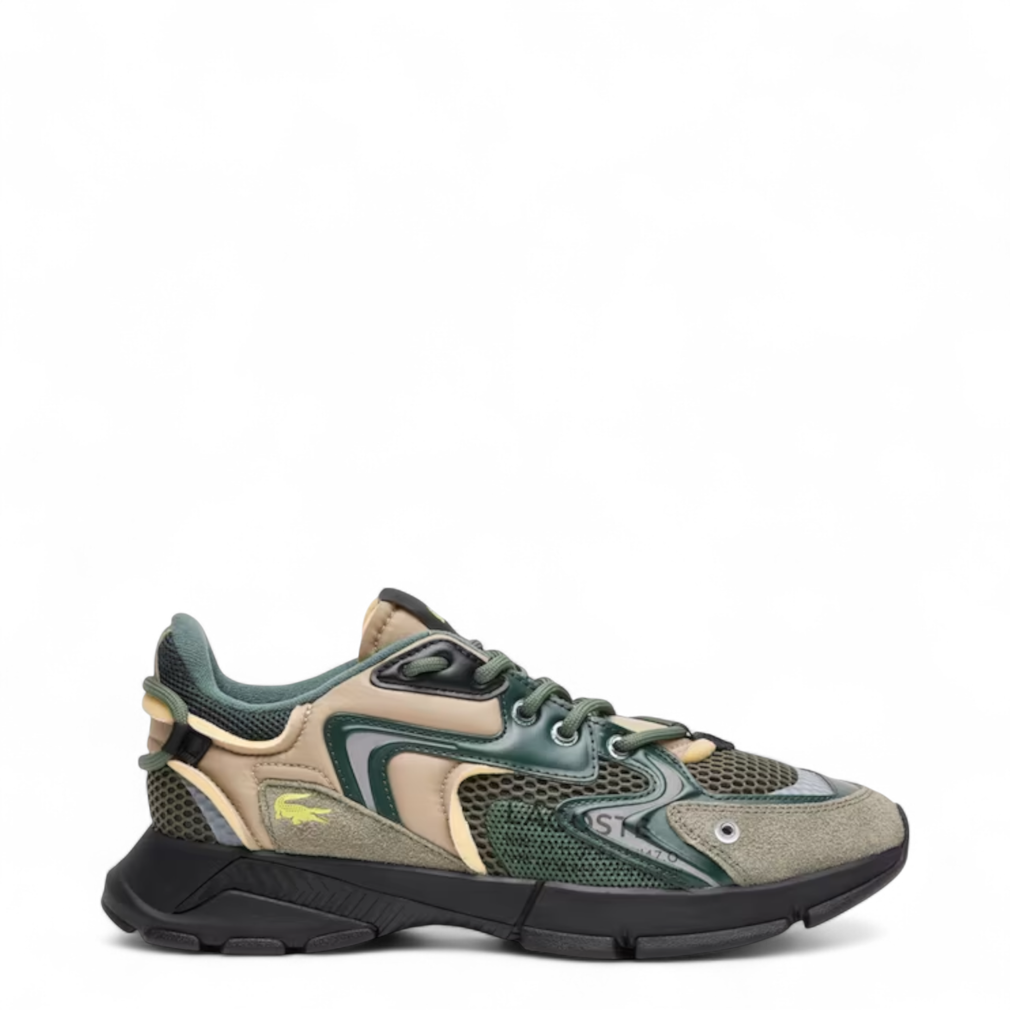 【関税&送料込】Lacoste Bottle Green Fabric L003 Sneakers Lacoste Men's L003 Neo Sneakers in Khaki/Dark Green – Bouchards