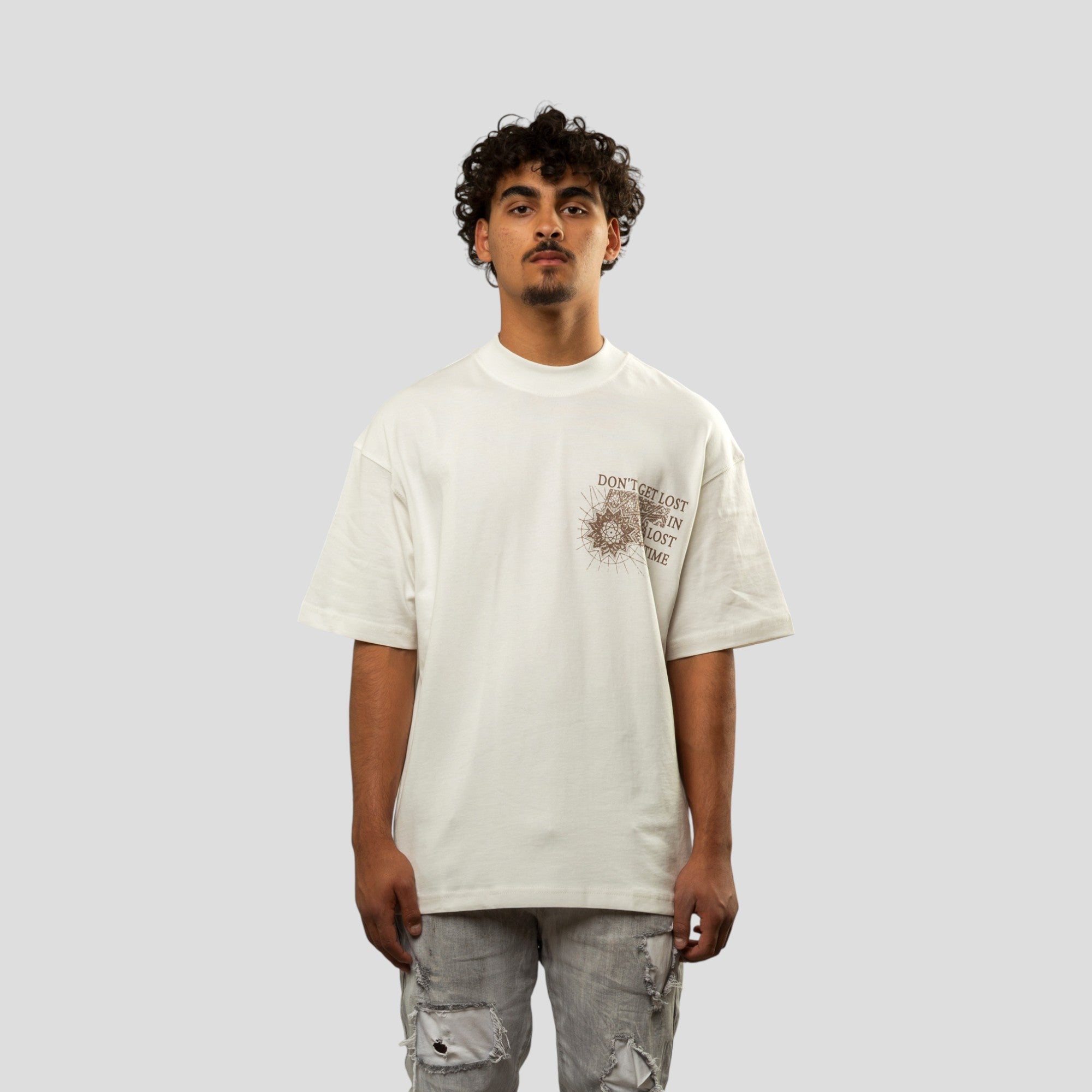 モーガン　 labyrinth white t-shirt Blanc Kanvas 'Lost in Time' T-Shirt – Bouchards