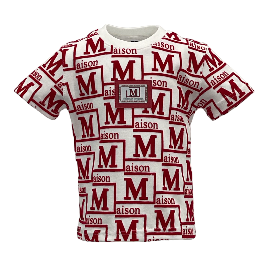 MDB Couture Men's Monogram Woven T-shirt - Red – Maison dé Bouchard