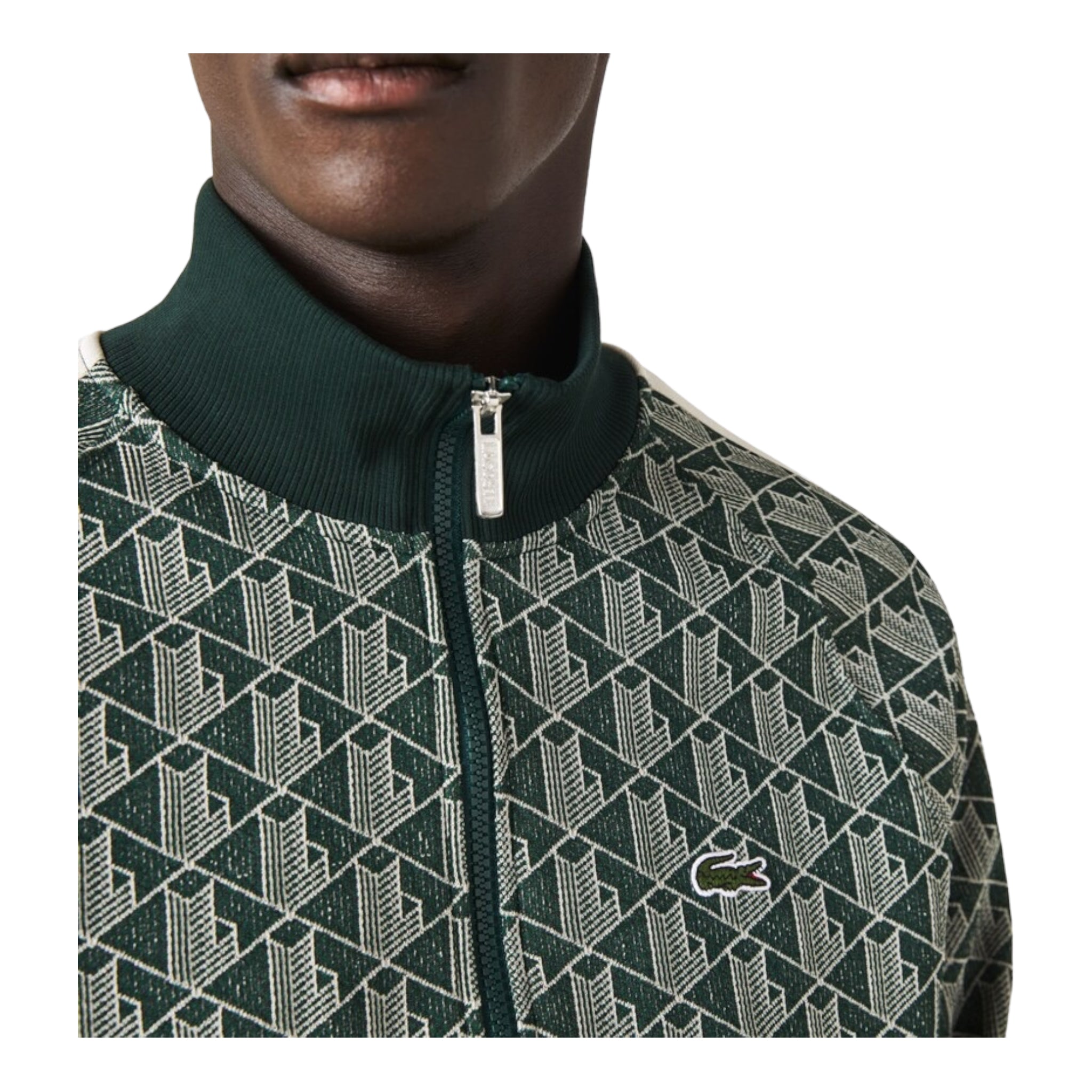 Lacoste Monogram Print Track Jacket - Brown – Element turku