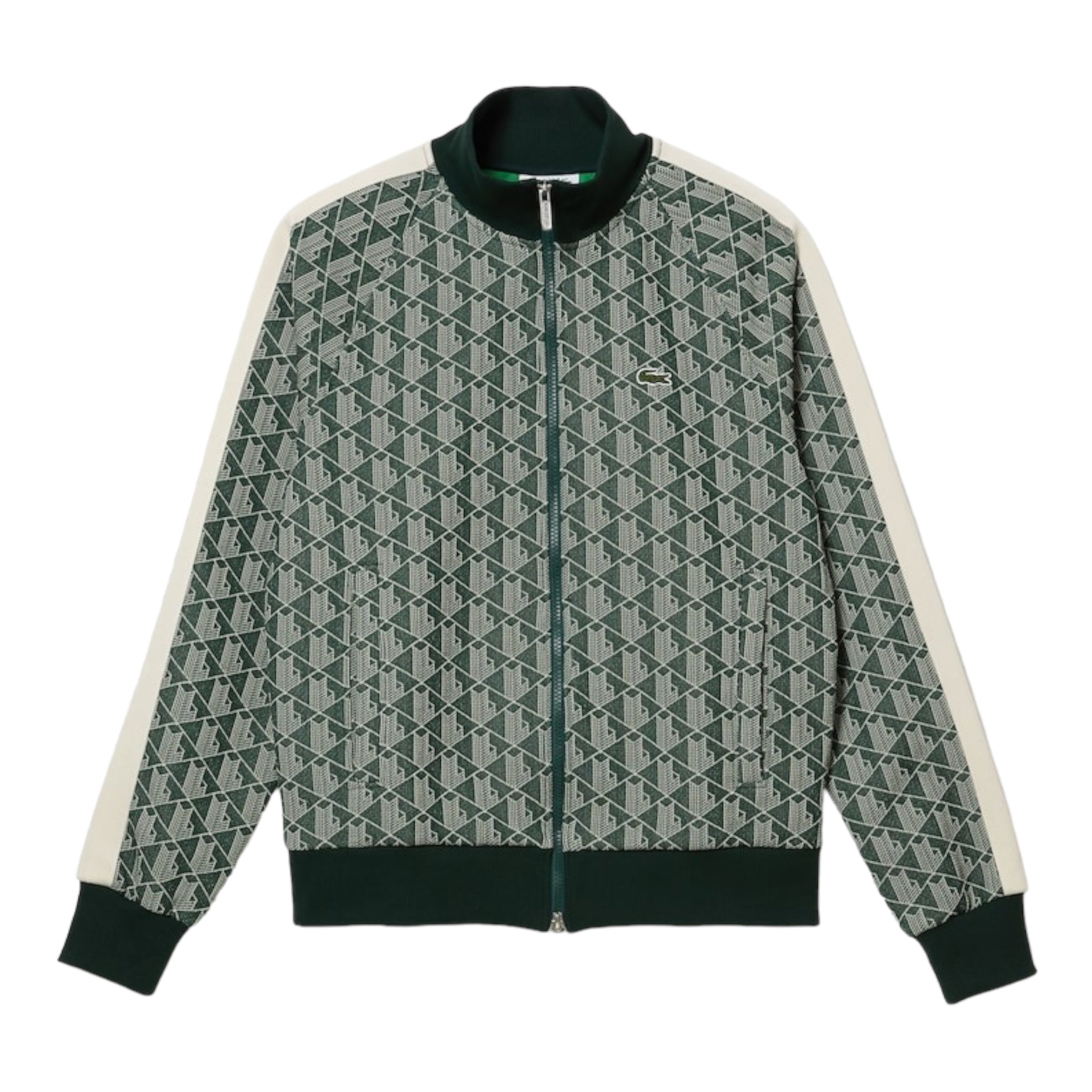 Lacoste Monogram-print Track Jacket in Green for Men